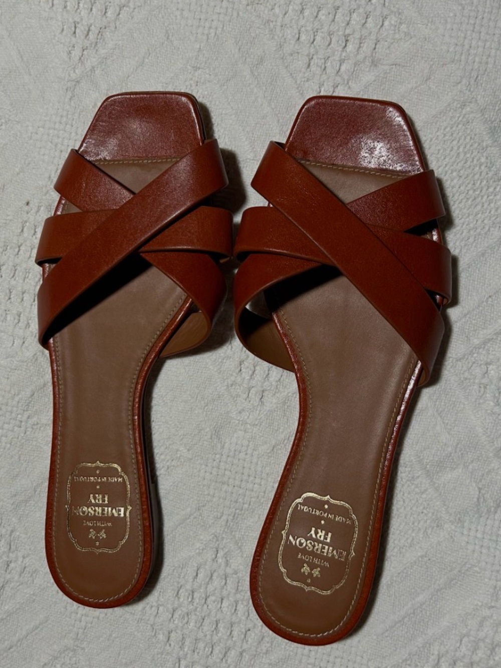 EMERSON FRY FORTUNA SLIDE - ALMOND LEATHER size 37
